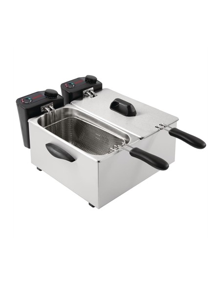 Caterlite Light Duty Twin Tank Twin Basket Countertop Electric Fryer 2x2kW