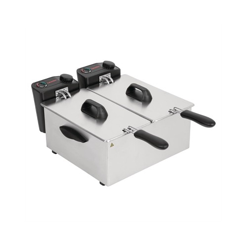 Caterlite Light Duty Twin Tank Twin Basket Countertop Electric Fryer 2x2kW