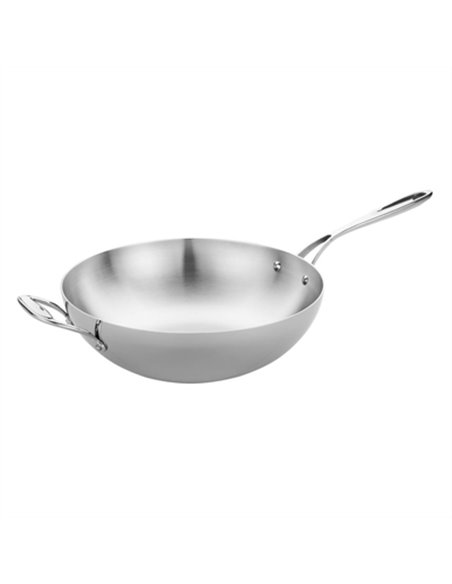 Vogue Tri-Wall Wok Flat Base 12 in