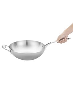 Vogue Tri-Wall Wok Flat Base 12 in 2