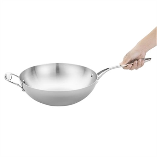 Vogue Tri-Wall Wok Flat Base 12 in
