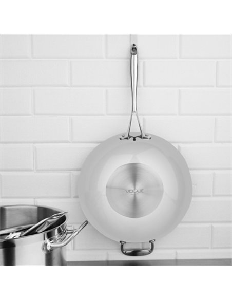 Vogue Tri-Wall Wok Flat Base 12 in