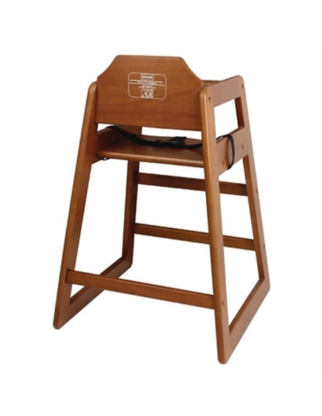 Bolero Wooden Highchair Dark Wood Finish