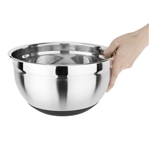 Vogue Stainless Steel Bowl with Silicone Base 5Ltr