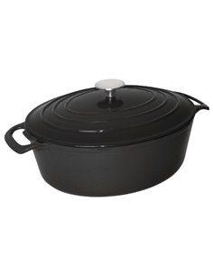 Vogue Oval Black Casserole Dish Large