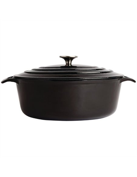 Vogue Oval Black Casserole Dish Large