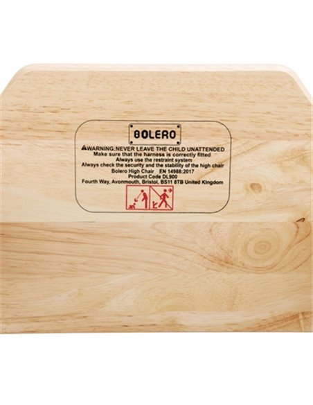 Bolero Wooden Highchair Natural Finish
