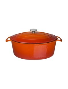 Vogue Oval Orange Casserole Dish Large