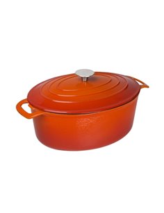 Vogue Oval Orange Casserole Dish Large 2
