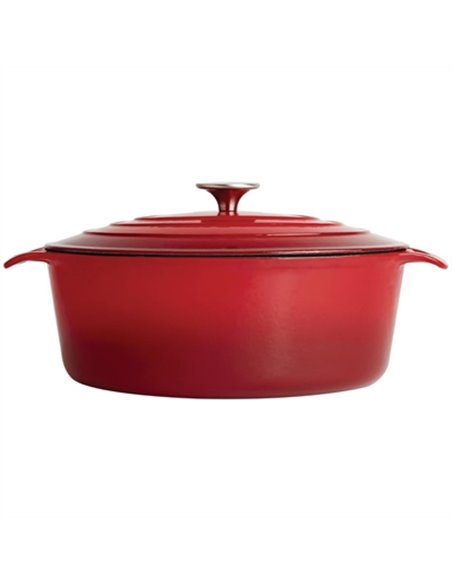 Vogue Red Oval Casserole Dish 5Ltr