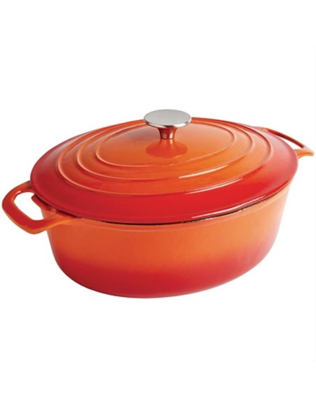 Vogue Orange Oval Casserole Dish 5Ltr