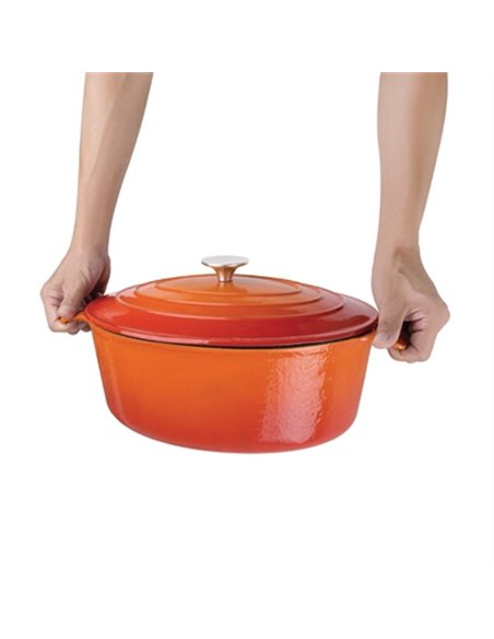 Vogue Orange Oval Casserole Dish 5Ltr