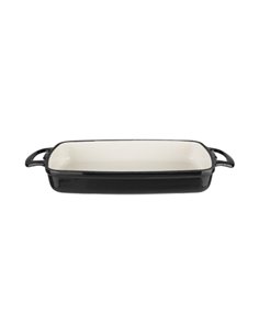 Vogue Rectangular Black Cast Iron Dish Large