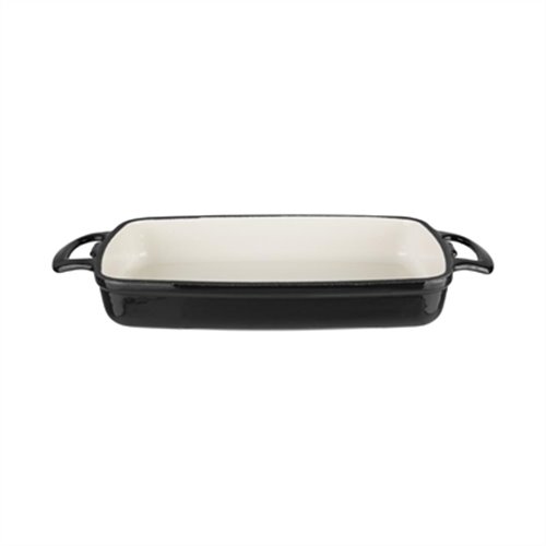 Vogue Rectangular Black Cast Iron Dish Large