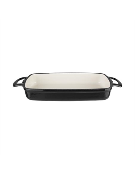 Vogue Rectangular Black Cast Iron Dish Large