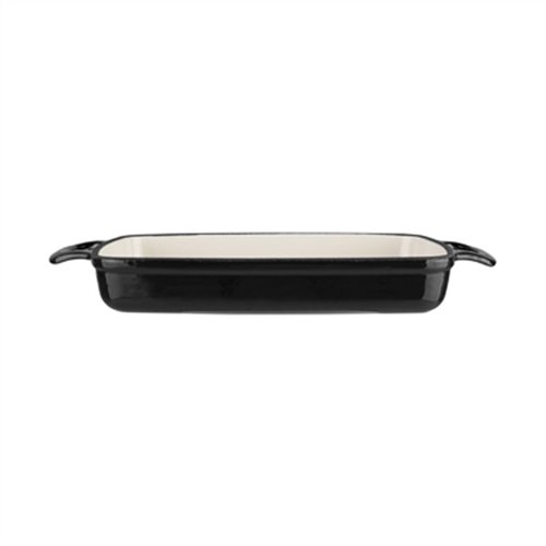 Vogue Rectangular Black Cast Iron Dish Large