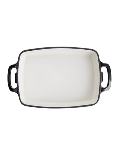 Vogue Rectangular Black Cast Iron Dish Large