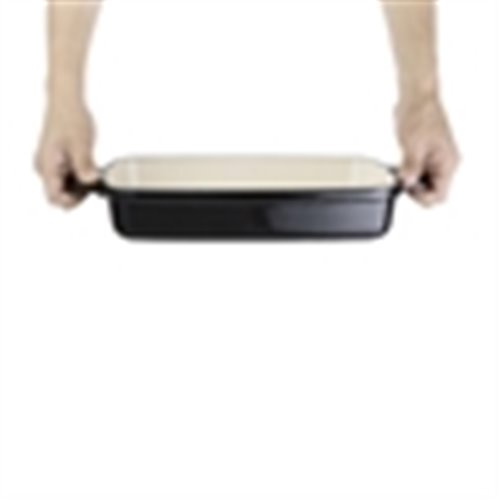 Vogue Rectangular Black Cast Iron Dish Large