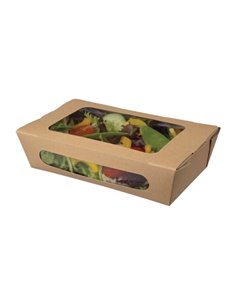 Colpac Recyclable Kraft Tuck-Top Salad Packs With Window 1000ml  35oz