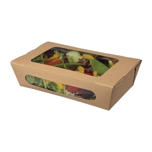 Colpac Recyclable Kraft Tuck-Top Salad Packs With Window 1000ml  35oz