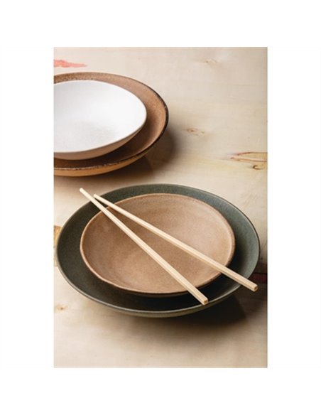 Olympia Build-a-Bowl Earth Flat Bowls 190mm (Pack of 6)