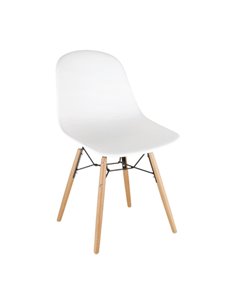 Bolero PP Moulded Side Chair White with Spindle Legs Pack of 2