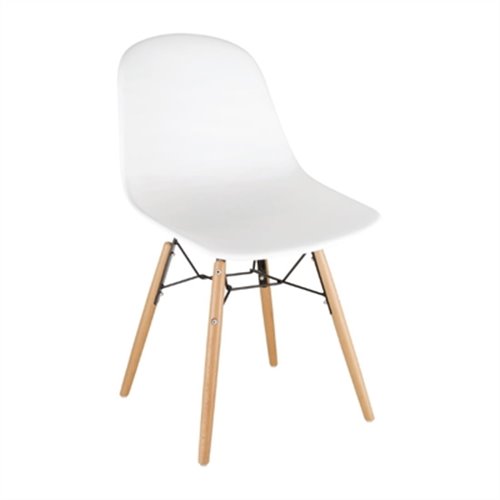 Bolero PP Moulded Side Chair White with Spindle Legs Pack of 2
