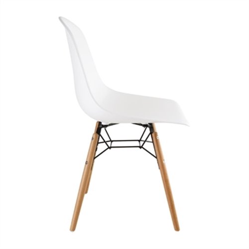 Bolero PP Moulded Side Chair White with Spindle Legs Pack of 2