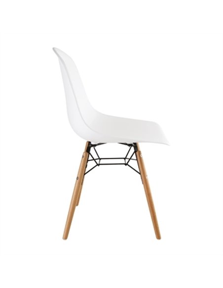 Bolero PP Moulded Side Chair White with Spindle Legs Pack of 2