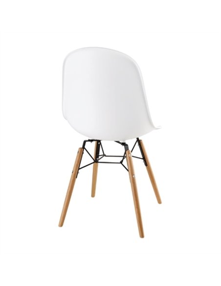 Bolero PP Moulded Side Chair White with Spindle Legs Pack of 2