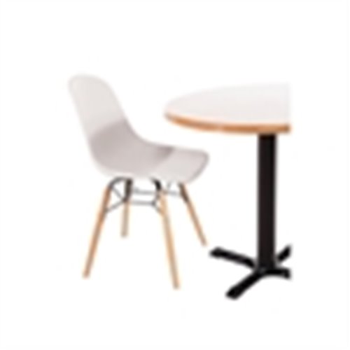 Bolero PP Moulded Side Chair White with Spindle Legs Pack of 2