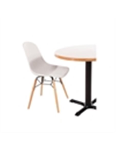 Bolero PP Moulded Side Chair White with Spindle Legs Pack of 2