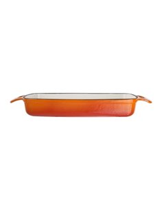 Vogue Orange Rectangular Cast Iron Dish 18Ltr 2