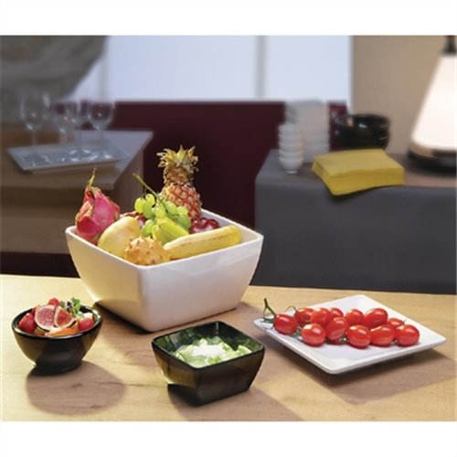 APS Pure Melamine White Square Bowl 250mm