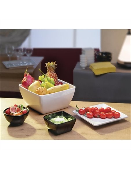 APS Pure Melamine White Square Bowl 250mm