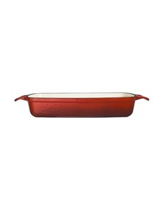 Vogue Rectangular Red Cast Iron Dish Large 2
