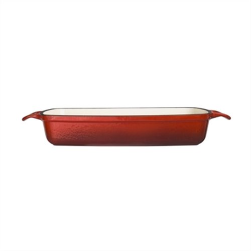 Vogue Rectangular Red Cast Iron Dish Large
