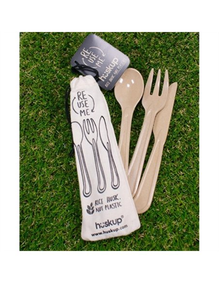 Reusable Rice Husk Cutlery Set