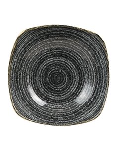 Churchill Studio Prints Homespun Square Bowls Charcoal Black 235mm 2