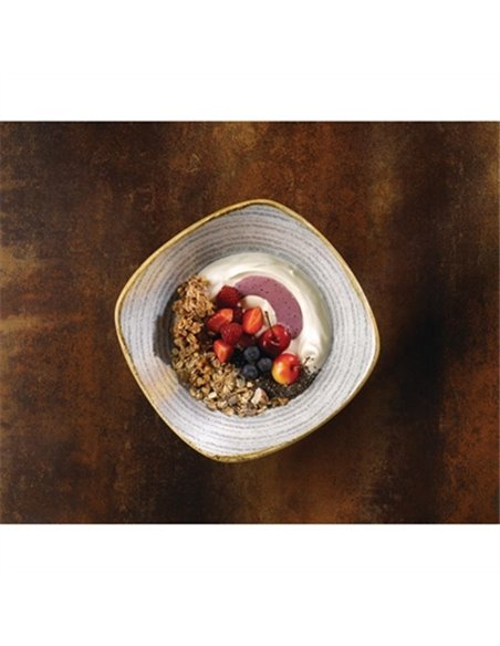 Churchill Studio Prints Homespun Square Bowls Stone Grey 235mm