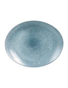Churchill Studio Prints Raku Oval Coupe Plates Topaz Blue 270mm
