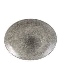 Churchill Studio Prints Raku Oval Coupe Plates Quartz Black 317mm