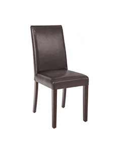 Bolero Faux Leather Dining Chair Dark Brown (Pack of 2)