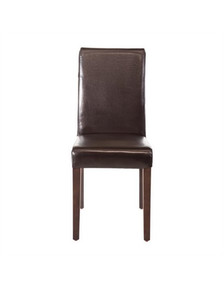 Bolero Faux Leather Dining Chair Dark Brown (Pack of 2)