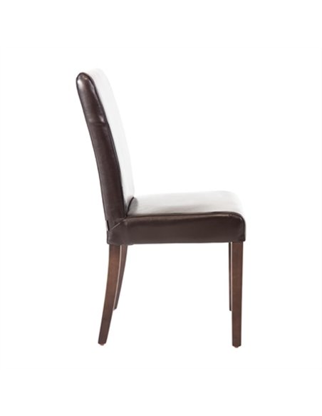 Bolero Faux Leather Dining Chair Dark Brown (Pack of 2)