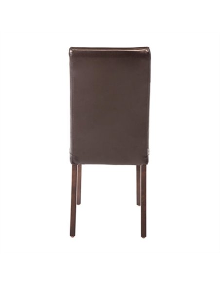 Bolero Faux Leather Dining Chair Dark Brown (Pack of 2)