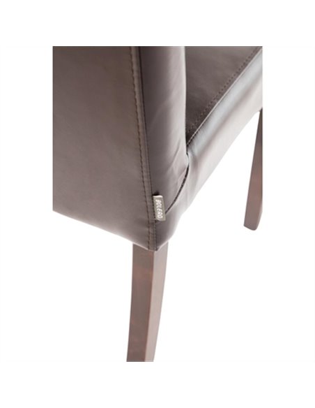 Bolero Faux Leather Dining Chair Dark Brown (Pack of 2)