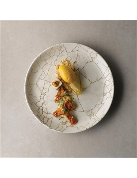 Studio Prints Kintsugi Agate Grey Coupe Plate 10 1/4 " (Box 12)