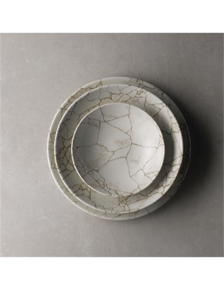 Studio Prints Kintsugi Agate Grey Coupe Plate 10 1/4 " (Box 12)