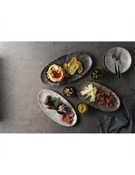 Churchill Studio Prints Stone Chefs Plates Agate Grey 299 x 150mm (Pack of 12)